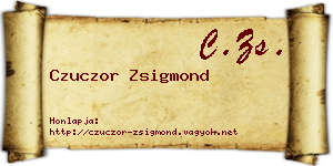 Czuczor Zsigmond névjegykártya